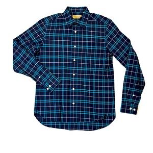 Burberry mens S Small window pane plaid button up casual shirt EUC